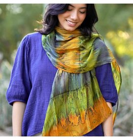 Yume Silk Scarf Green Multi