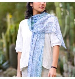 Yuna Shibori Silk Scarf Grey