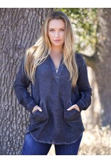 Anoushka Linen Top Navy