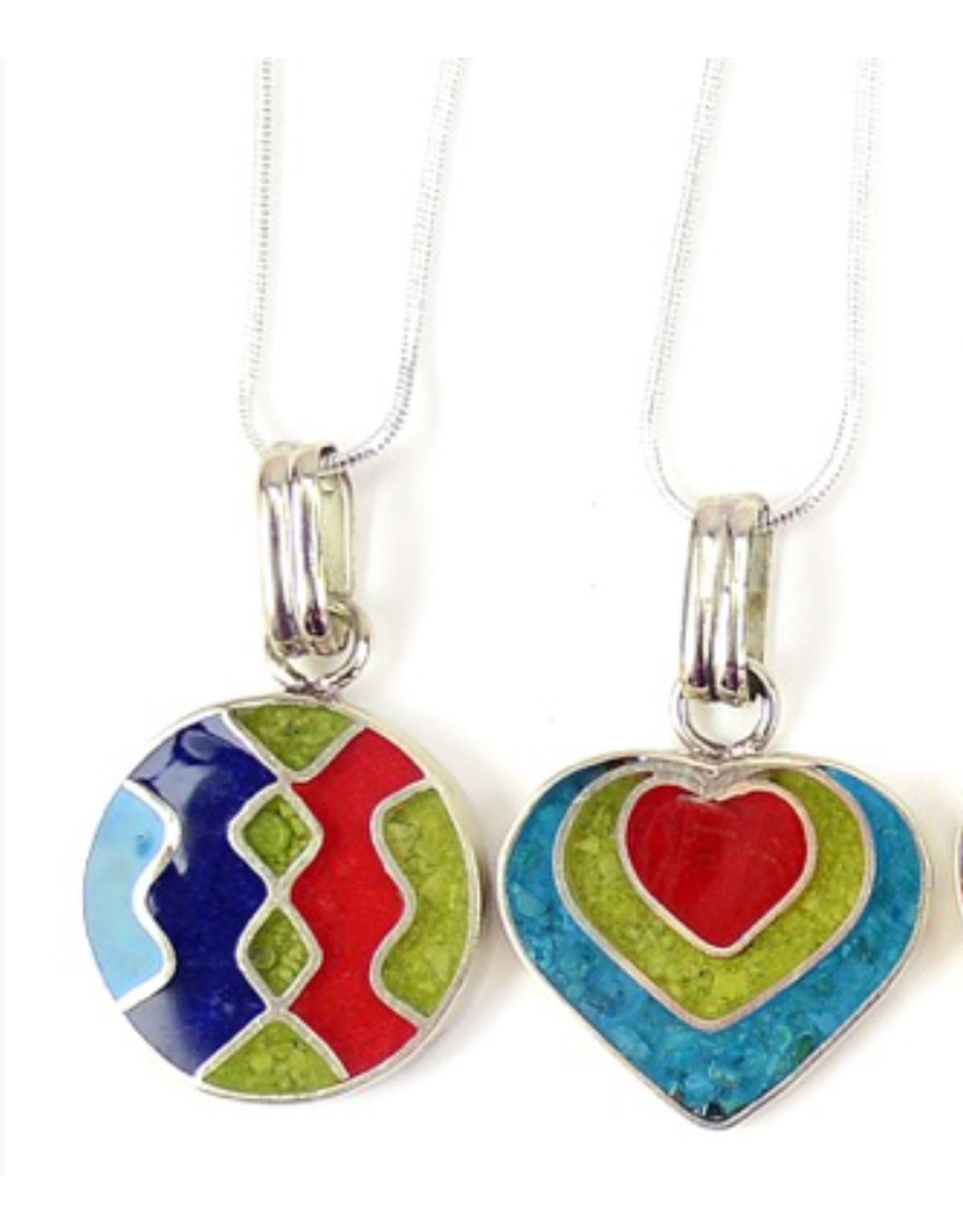 Vivid Necklace, Circle or Heart, Ecuador