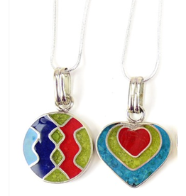 Vivid Necklace, Circle or Heart, Ecuador