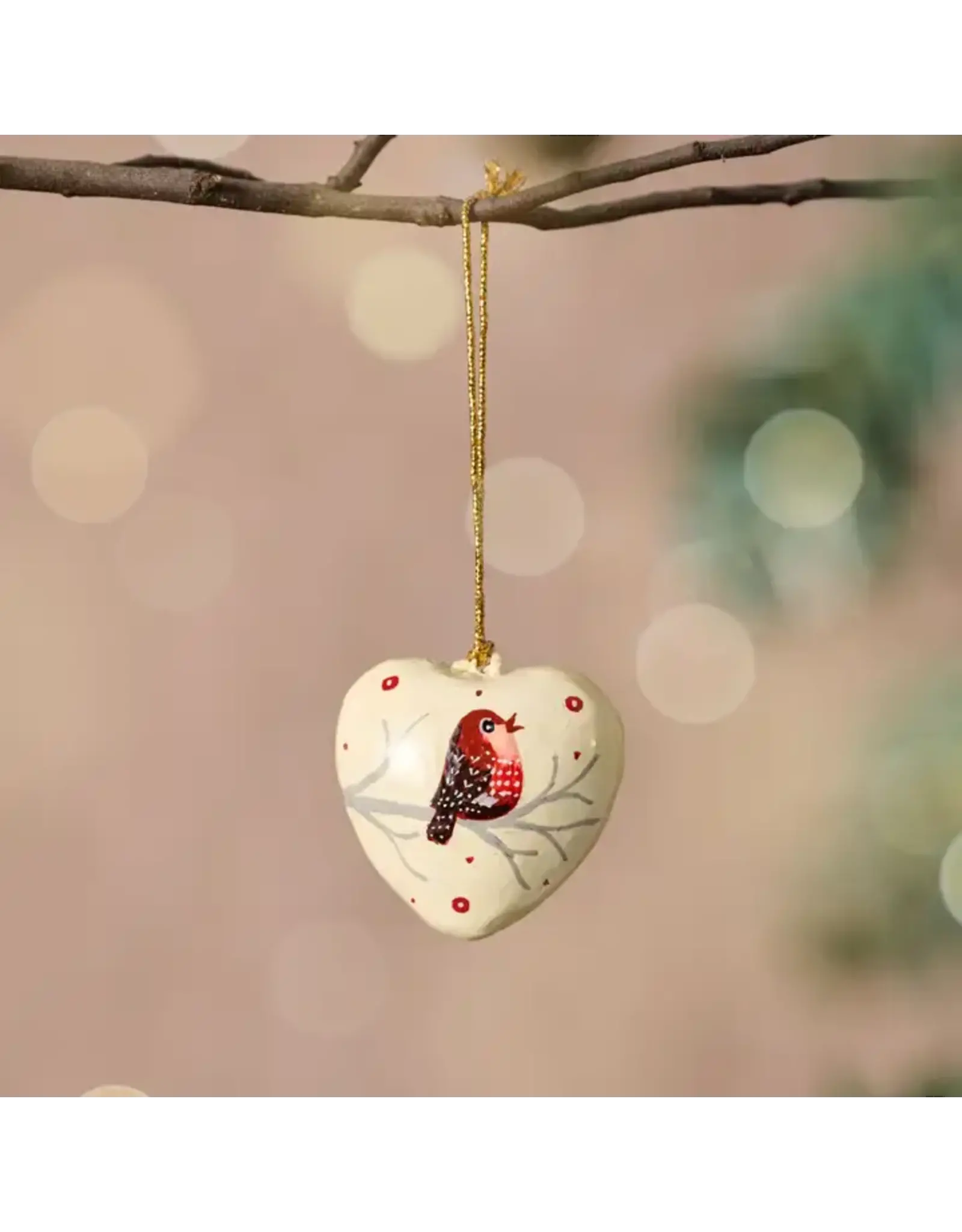Gayan Lovebird Paper Mache Ornament, India