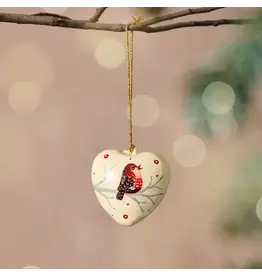 Gayan Lovebird Paper Mache Ornament, India Gayan Lovebird Paper Mache Ornament, India