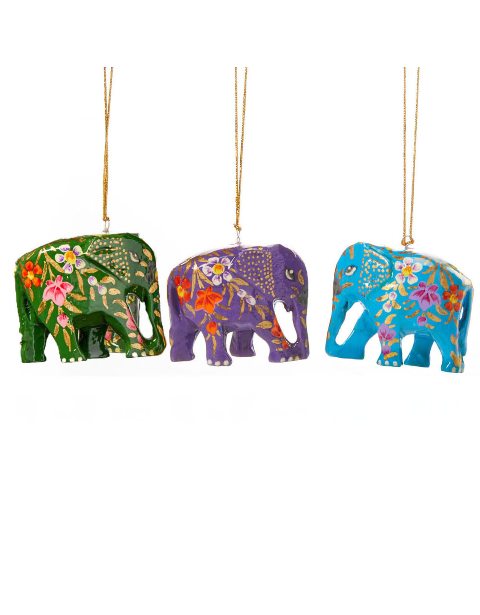 Kashmiri Elephant Ornament, India, Sold Singly