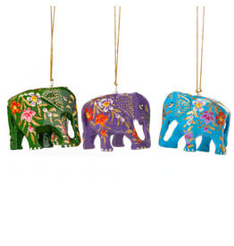 Kashmiri Elephant Ornament, India, Sold Singly Kashmiri Elephant Ornament, India, Sold Singly