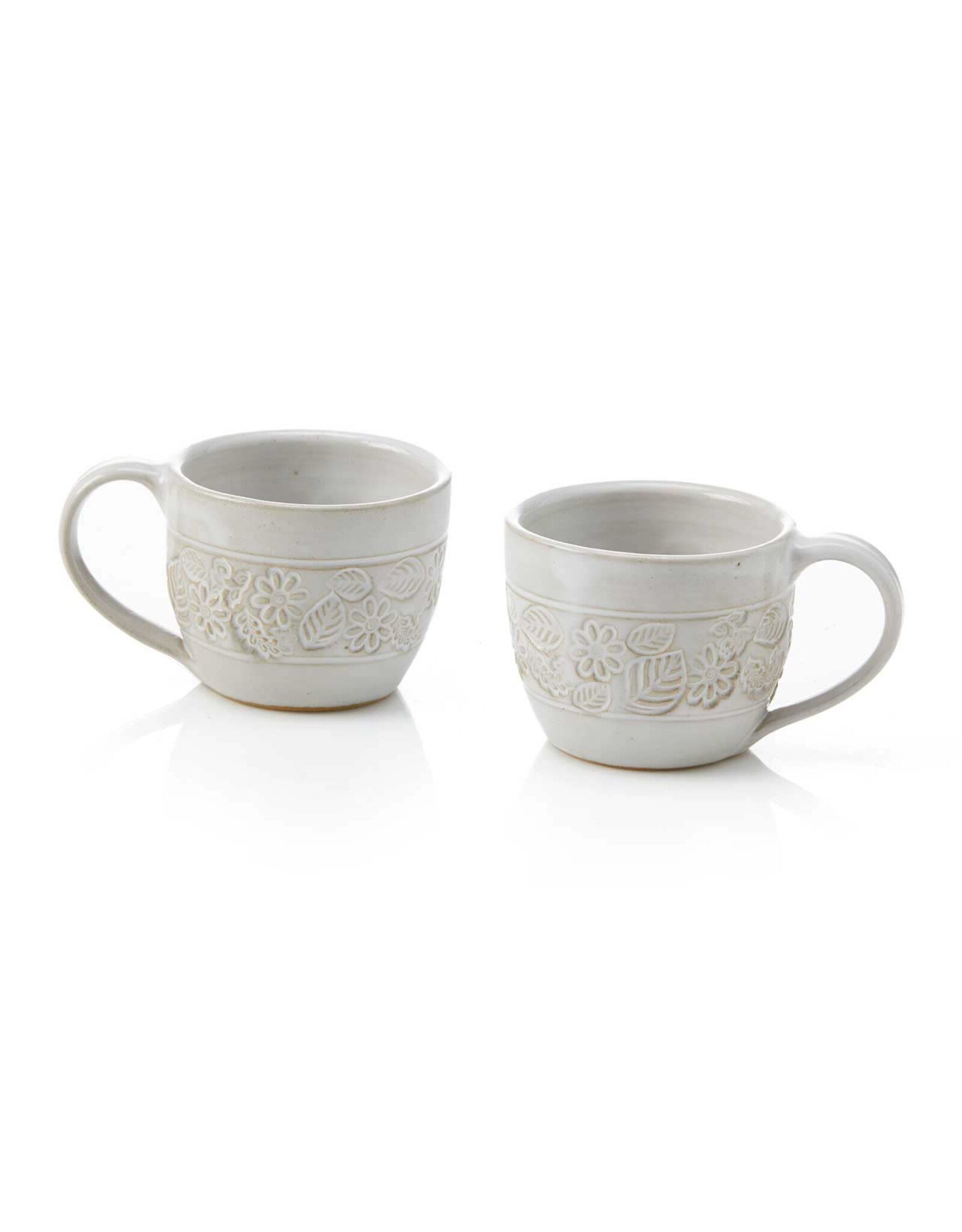 Pressed Blossom Handmade Ceramic Mug, Nepal SOLD SINGLY