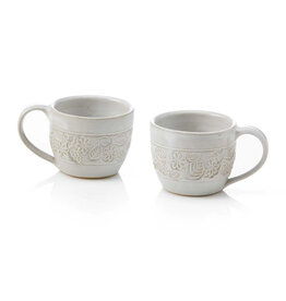 Pressed Blossom Handmade Ceramic Mug, Nepal SOLD SINGLY