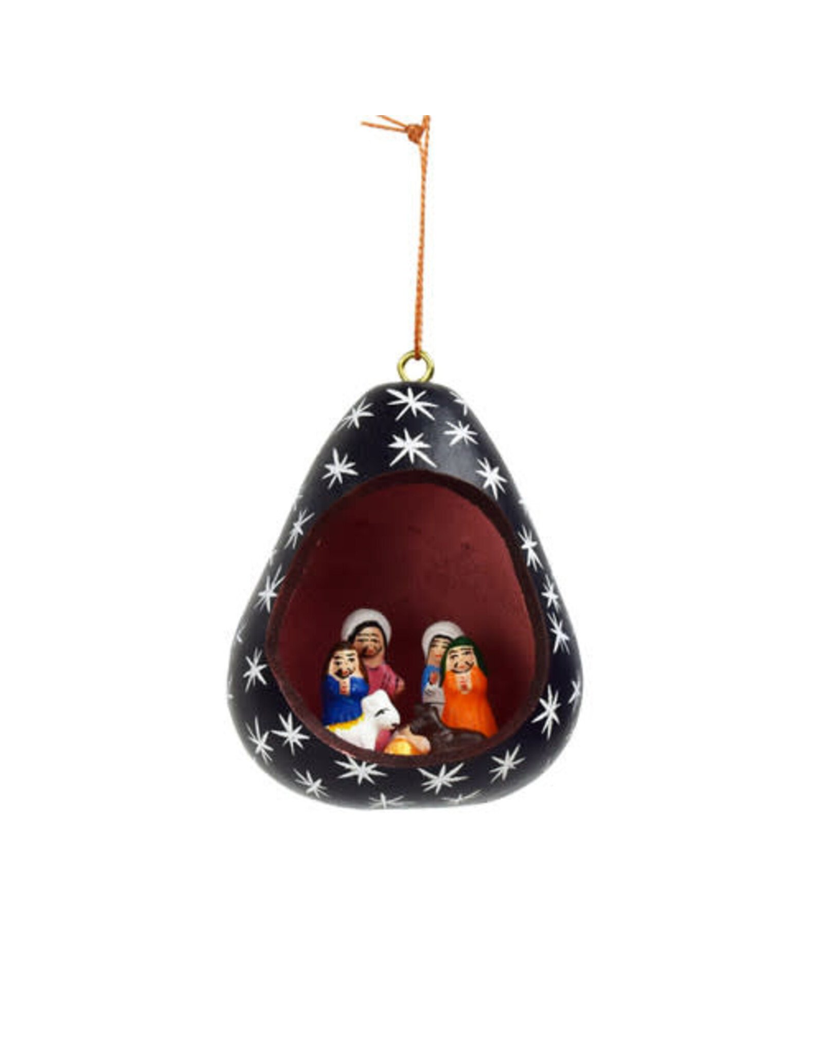 Sunrise Nativity Gourd Ornament