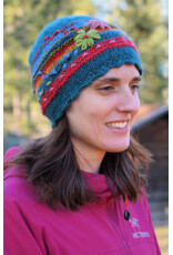 Knit Hat with flowers