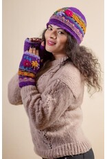 Knit Hat with flowers