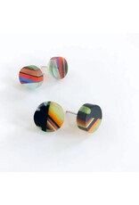 Trade roots Poly-Resin Round Mosaic Earrings  Studs, Colombia (assorted colors) Trade roots Poly-Resin Round Mosaic Earrings  Studs, Colombia (assorted colors)