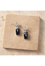 Chandra Glass Stone & Leaf Earrings, India