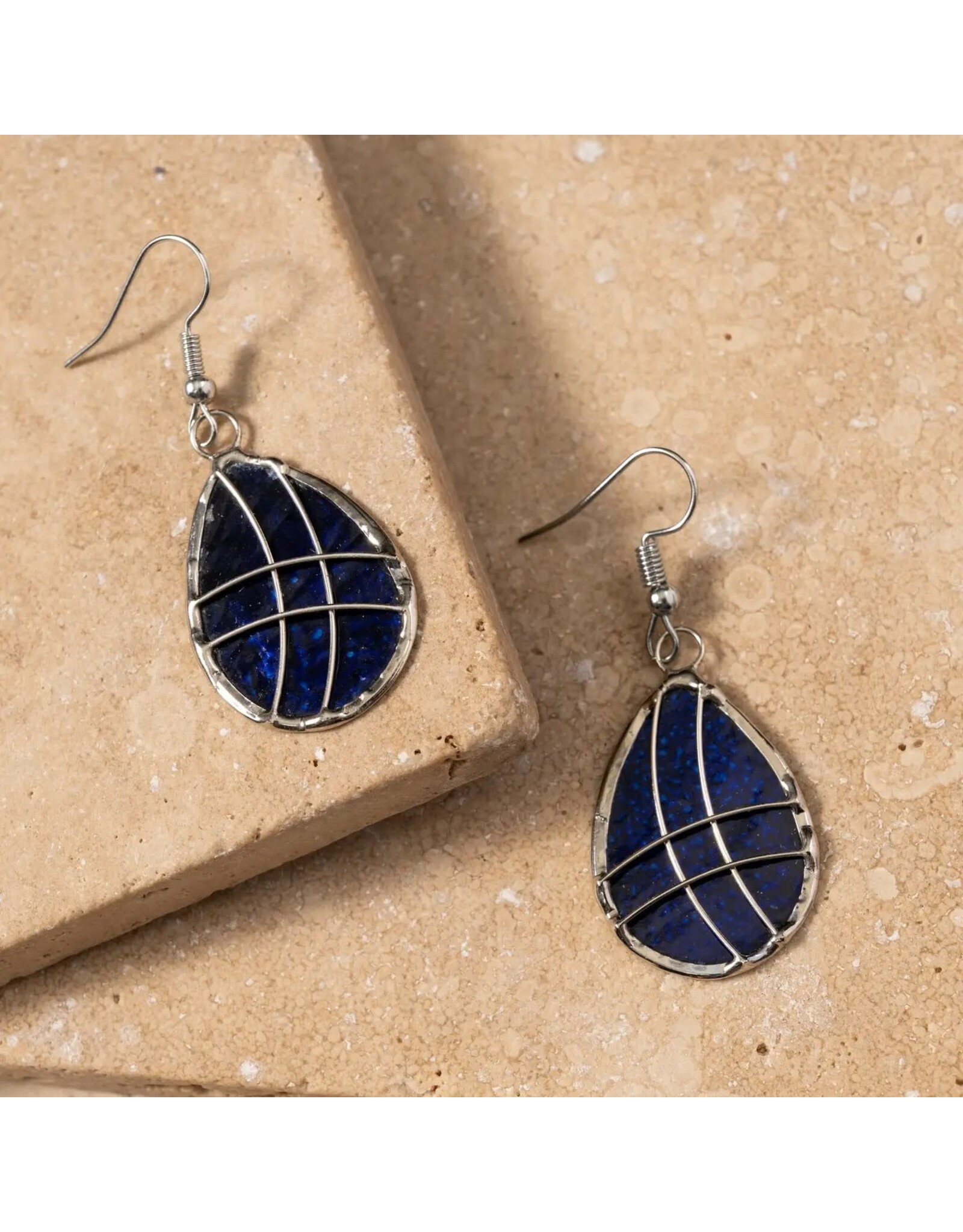 Habi Capiz Teardrop Earrings, Philippines