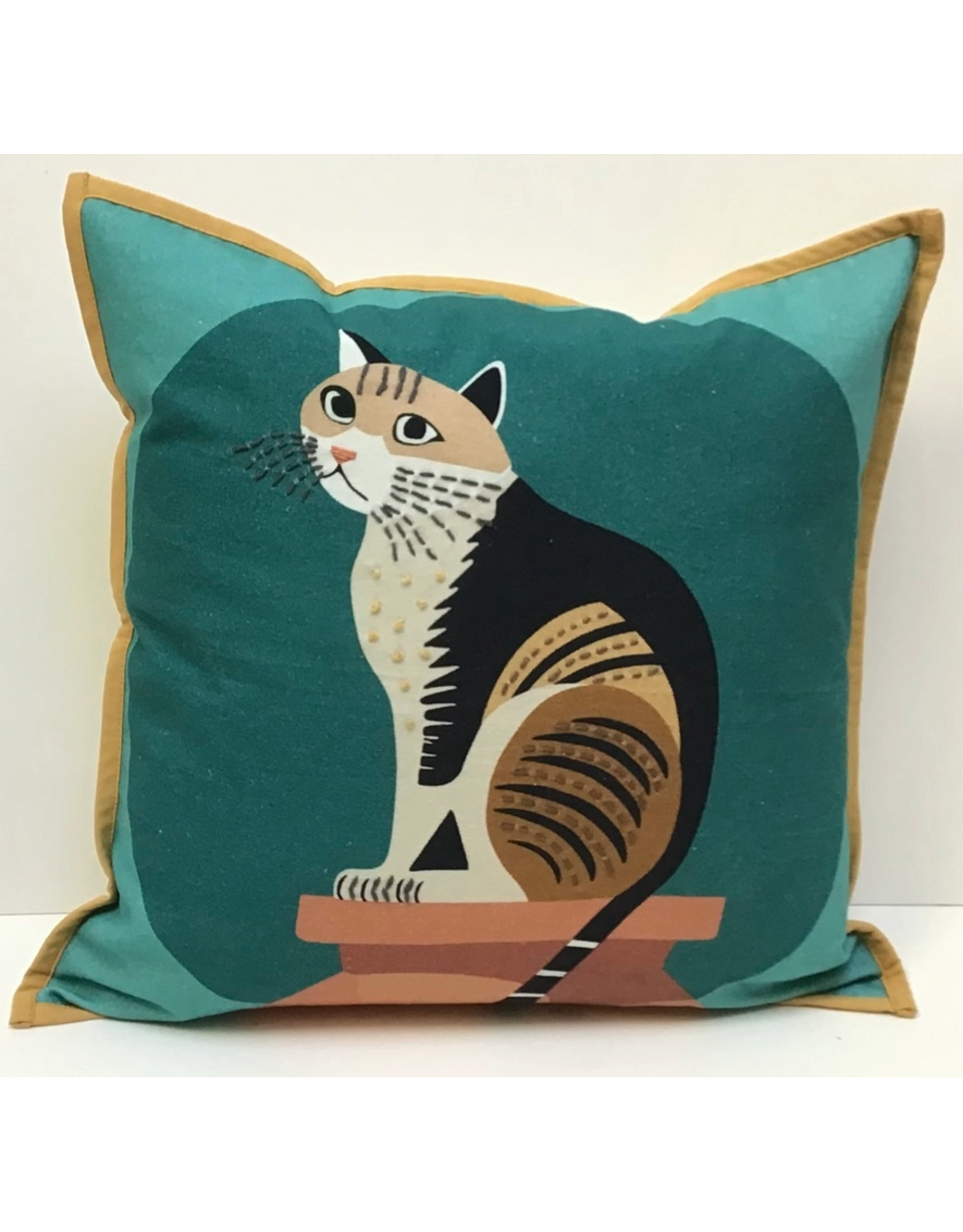 Potty Matilda Cat Pillow 16" Applique