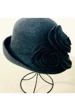 Charcoal Hat with Charcoal Roses