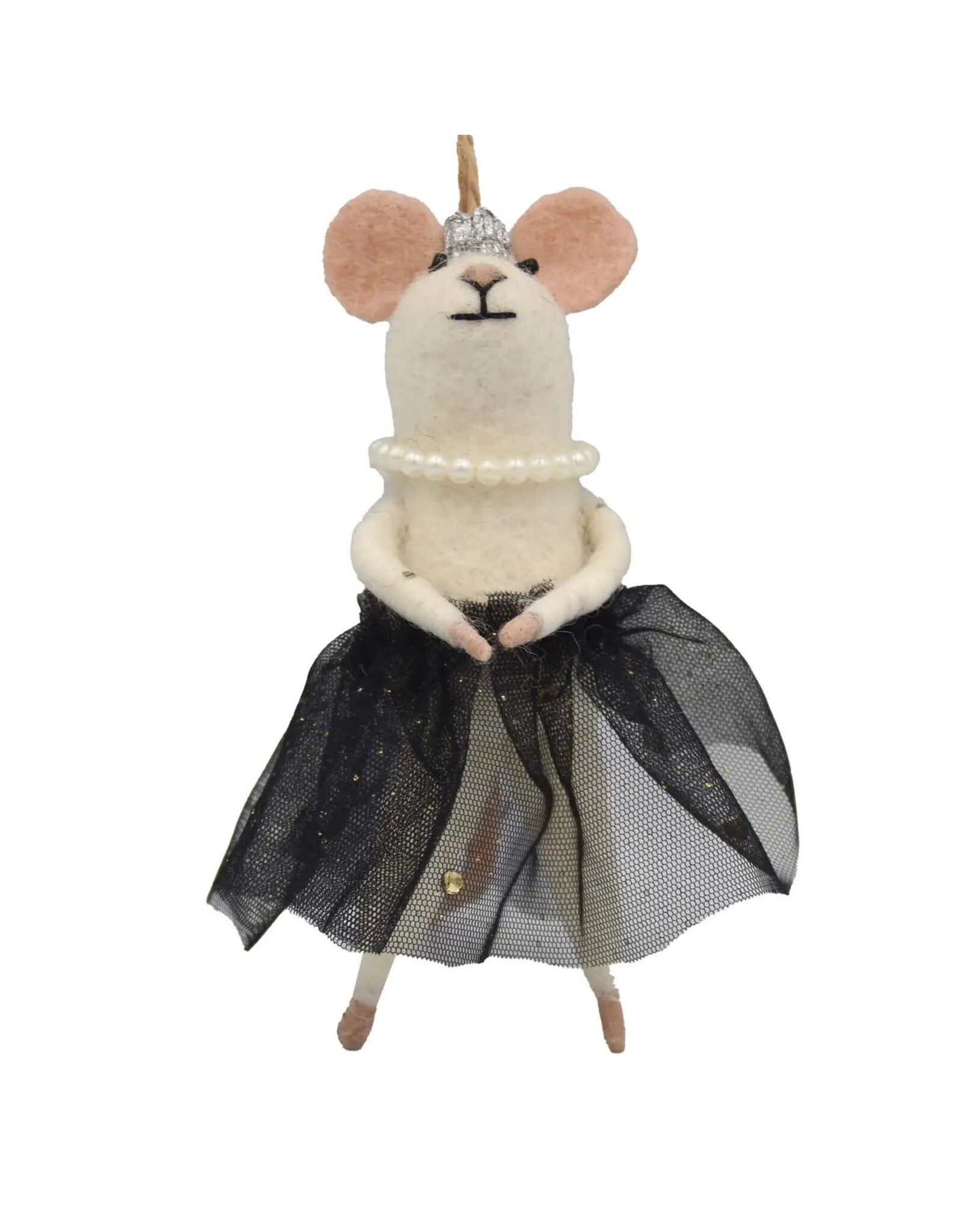 red carpet queen mouse felt ornament