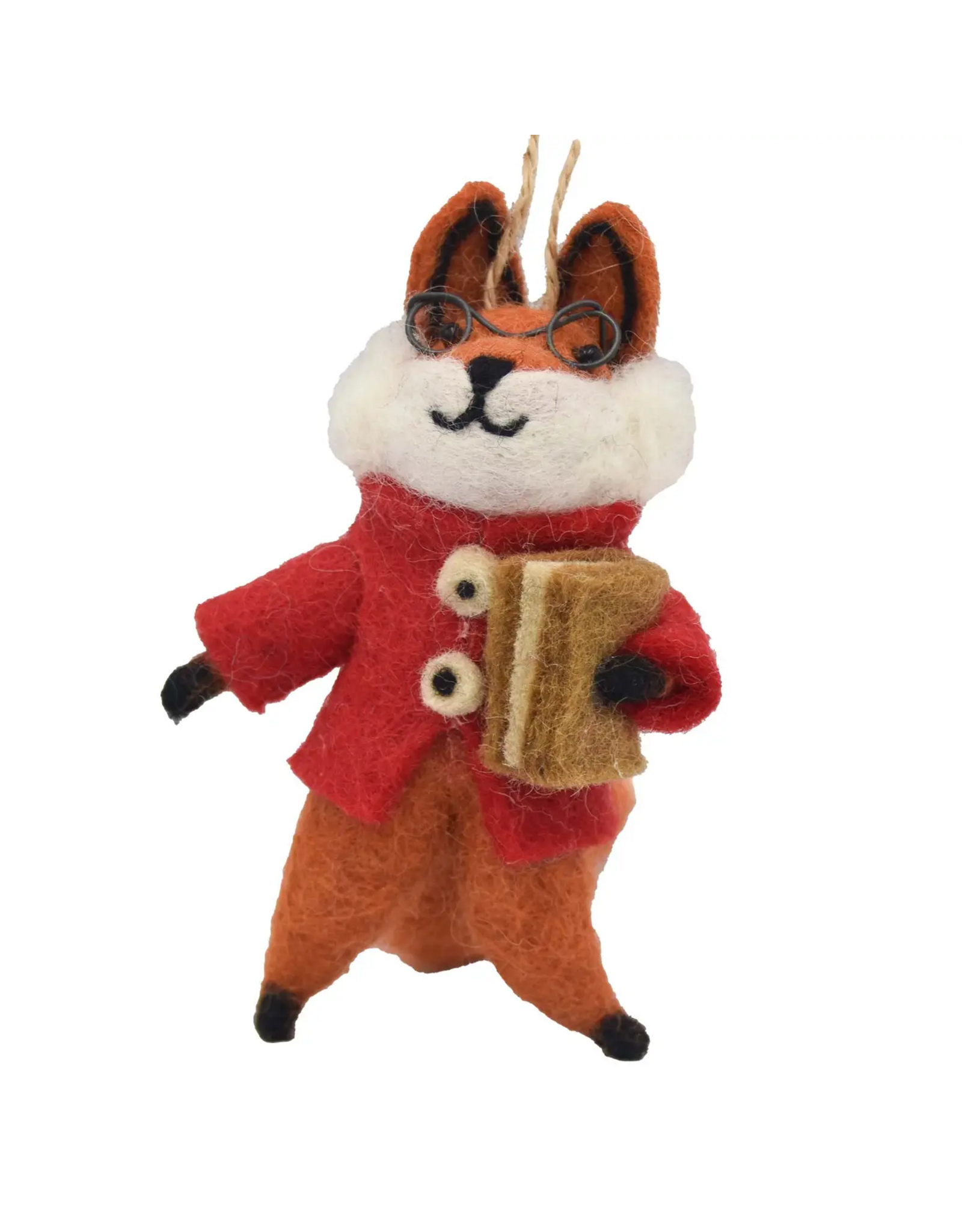foxy scholar felt ornament