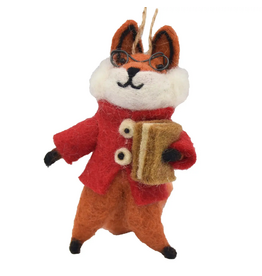foxy scholar felt ornament