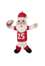 coach claus american football felt ornament