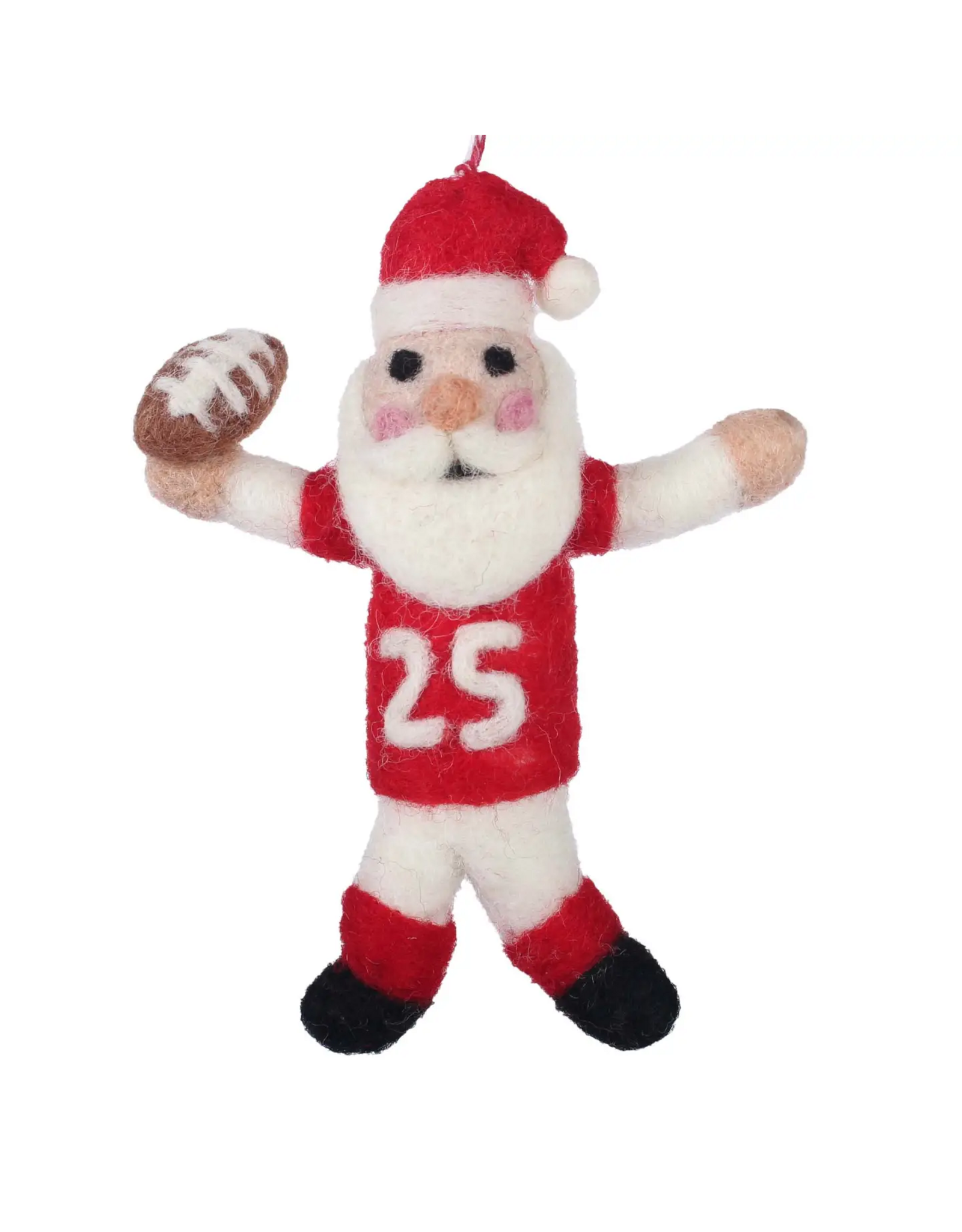 coach claus american football felt ornament
