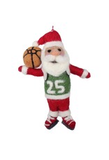 coach claus basketball felt ornament