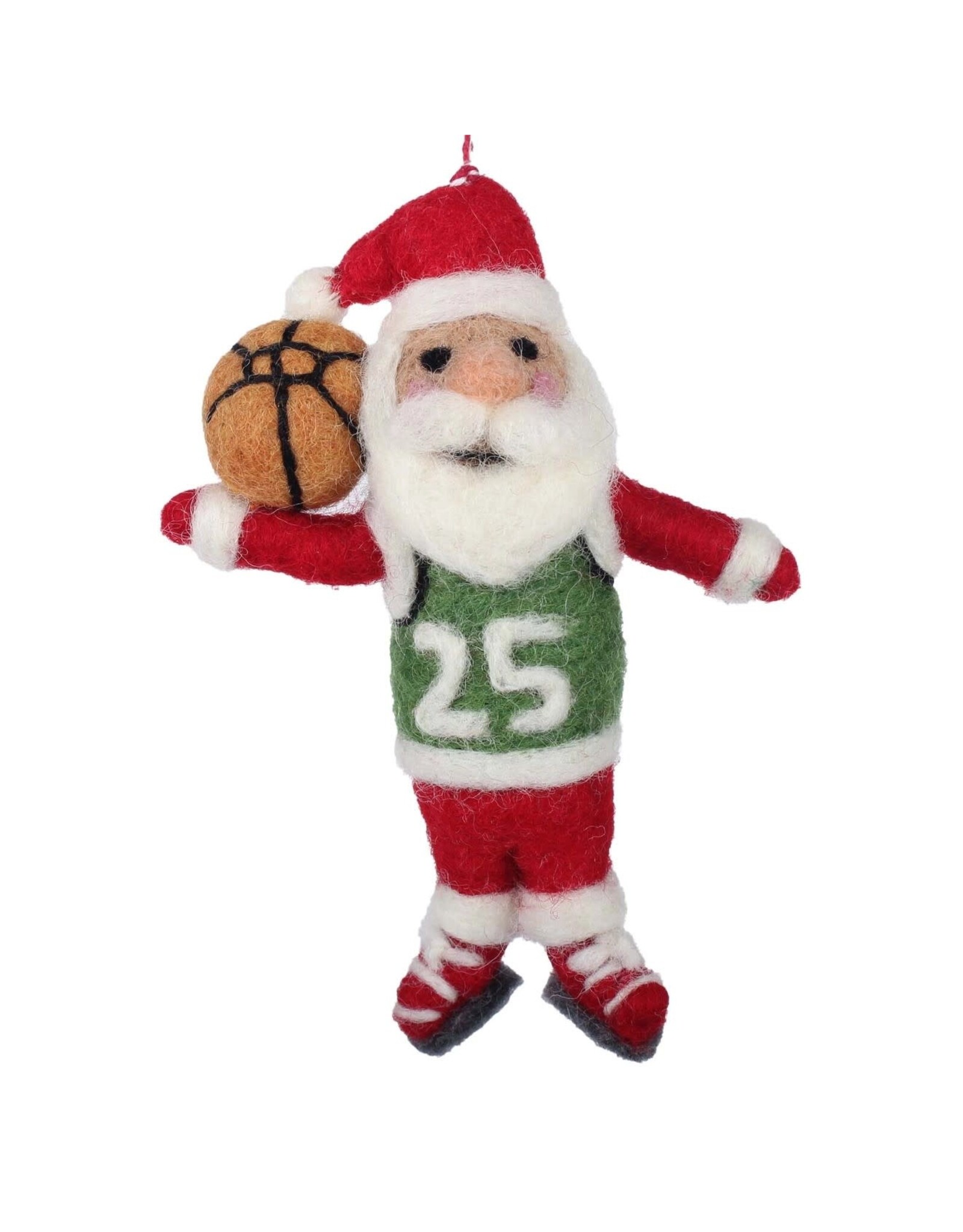 coach claus basketball felt ornament