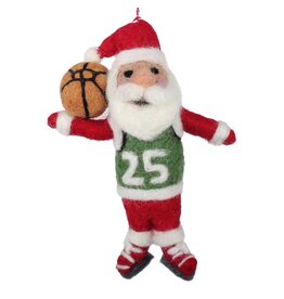 coach claus basketball felt ornament