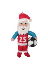 coach claus soccer felt ornament