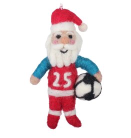 coach claus soccer felt ornament