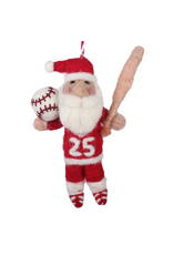 coach claus baseball felt ornament