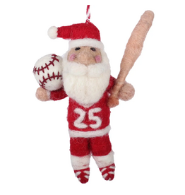 coach claus baseball felt ornament