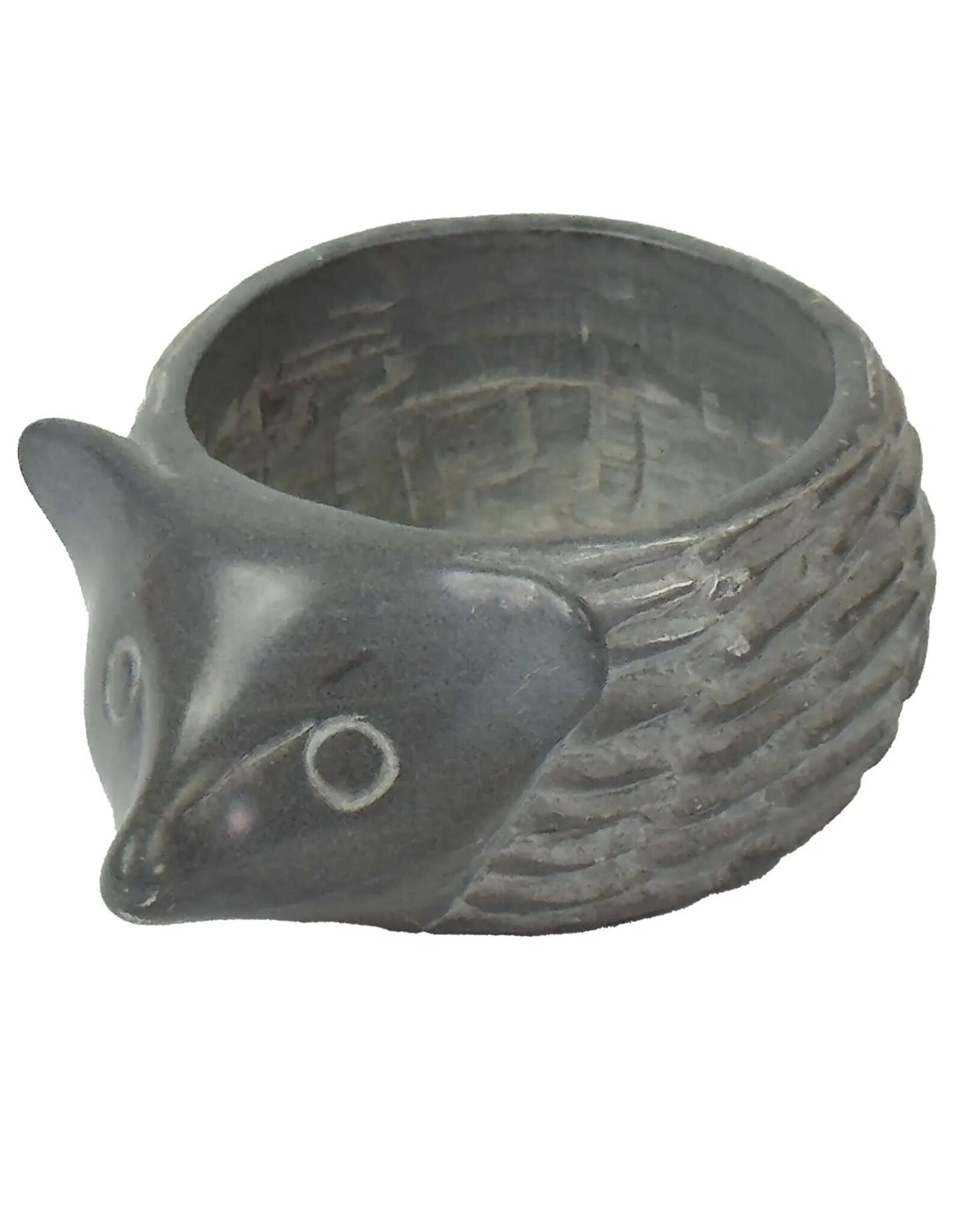Soapstone hedgehog bowl