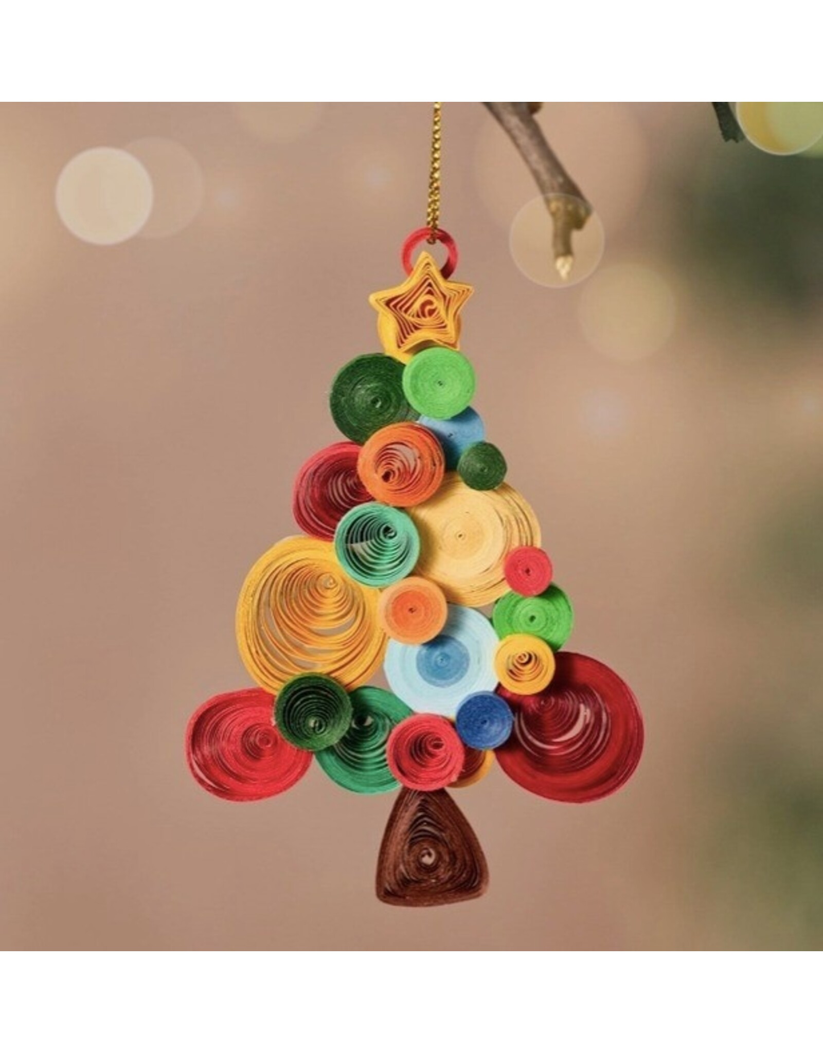 Ten Thousand Villages Banh Quilled Tree Ornament