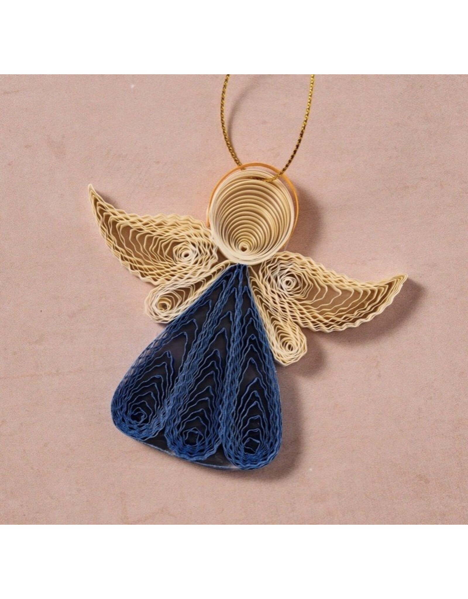 Diu Quilled Angel Ornament - Blue