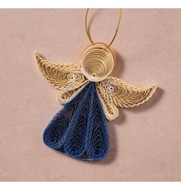 Diu Quilled Angel Ornament - Blue