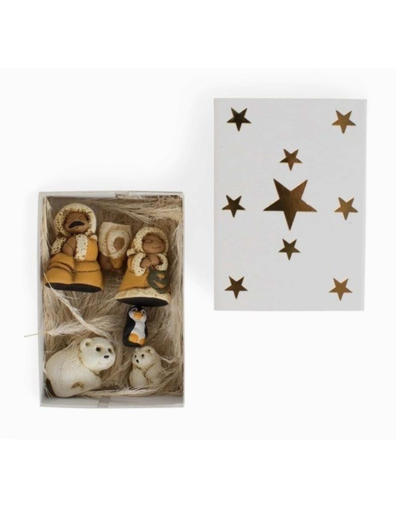 Ten Thousand Villages Tiny Arctic Family Matchbox Nativity, Peru