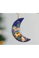 Trade roots Painted Moon Paper Mache Ornament