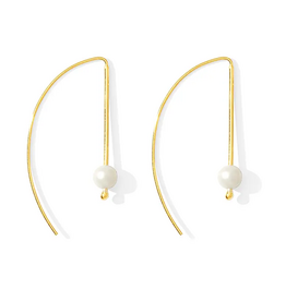 Bombshell, Freshwater Pearl Hook Earrings, Cambodia