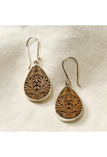 Carved Gourd Teardrop Earrings, Peru