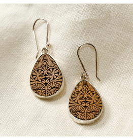 Carved Gourd Teardrop Earrings, Peru