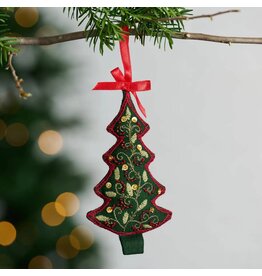 Adorned Christmas Tree Embroidered Ornament