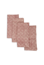 Cotton Napkins | Hand Block Printed | Crimson Valley | Set of 4, India