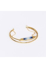 Double threaded bracelet, blue- kenya