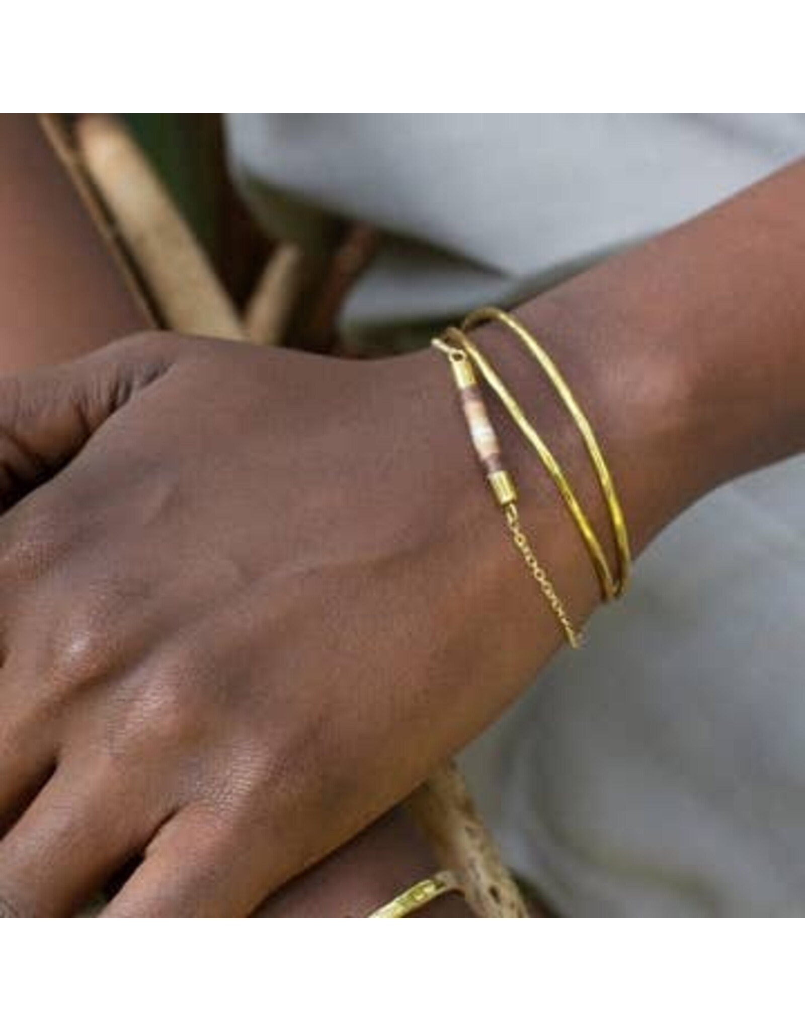 Double threaded bracelet, blue- kenya