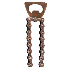 Bike Chain Bottle Opener, Chrome or Brass Color