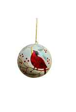 Cardinal Bird Ornament Paper Mache, India