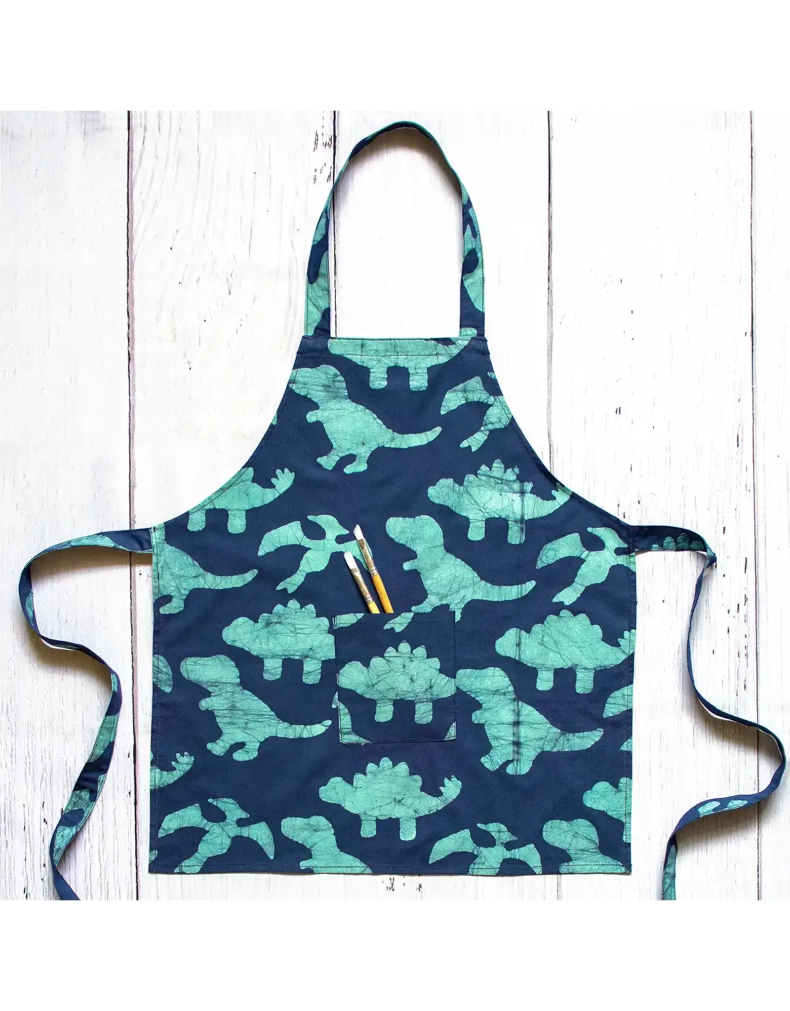 Apron Kids: Dinos - Navy-Organic