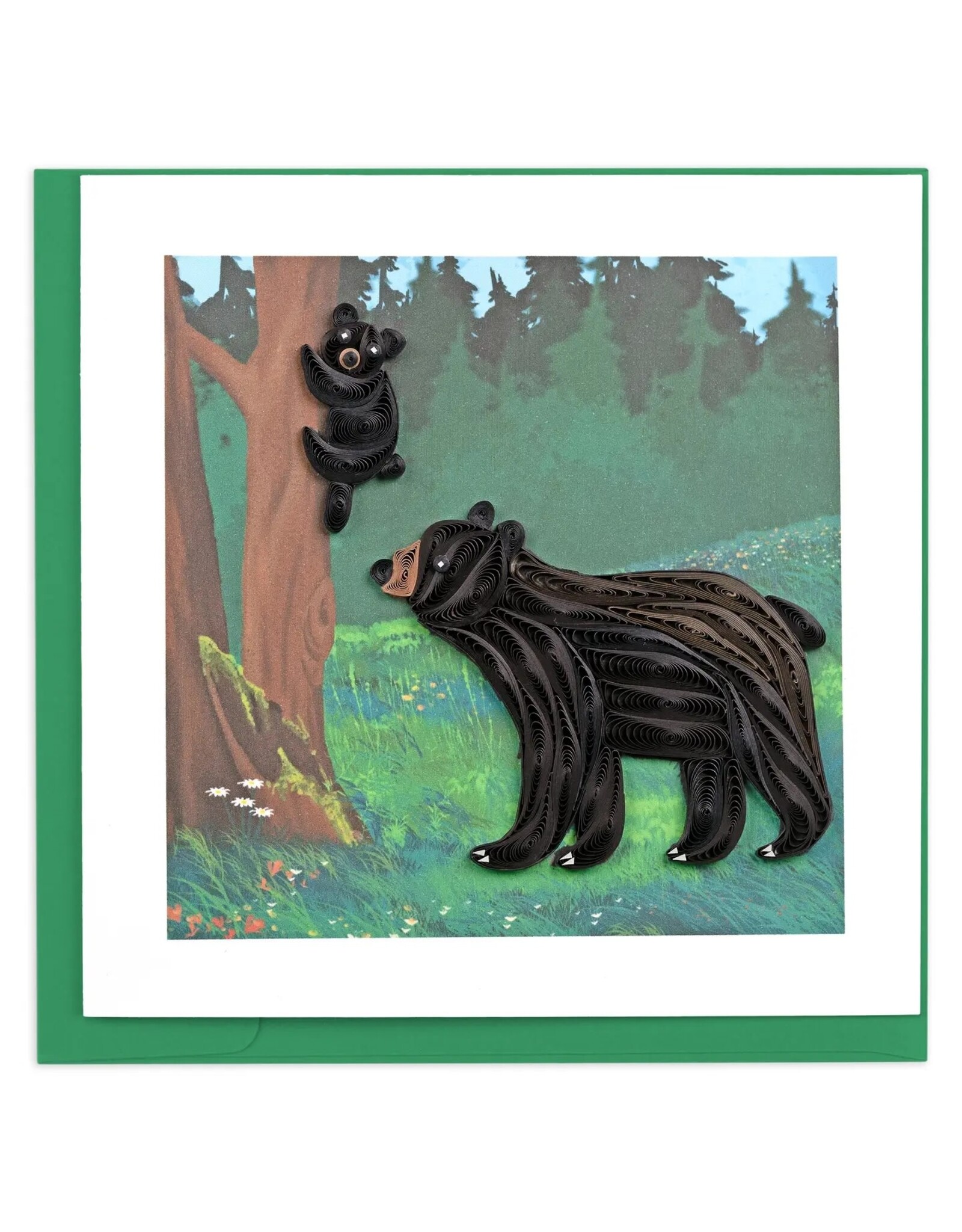 Quilled Black Bear and Cub Quilling Card, Vietnam