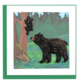 Quilled Black Bear and Cub Quilling Card, Vietnam
