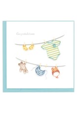 quilling Baby Clothesline Quilled Card
